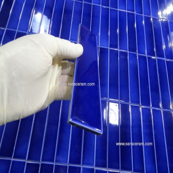 Blue subway tile